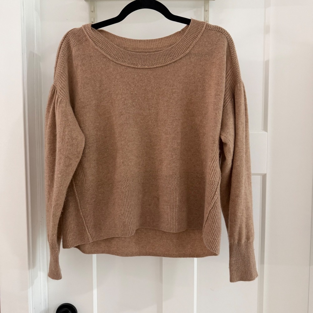 Maeve‎ Anthropologie Eliza Cashmere Ribbed Knit Sweater S Brown Cozy Quiet Lux